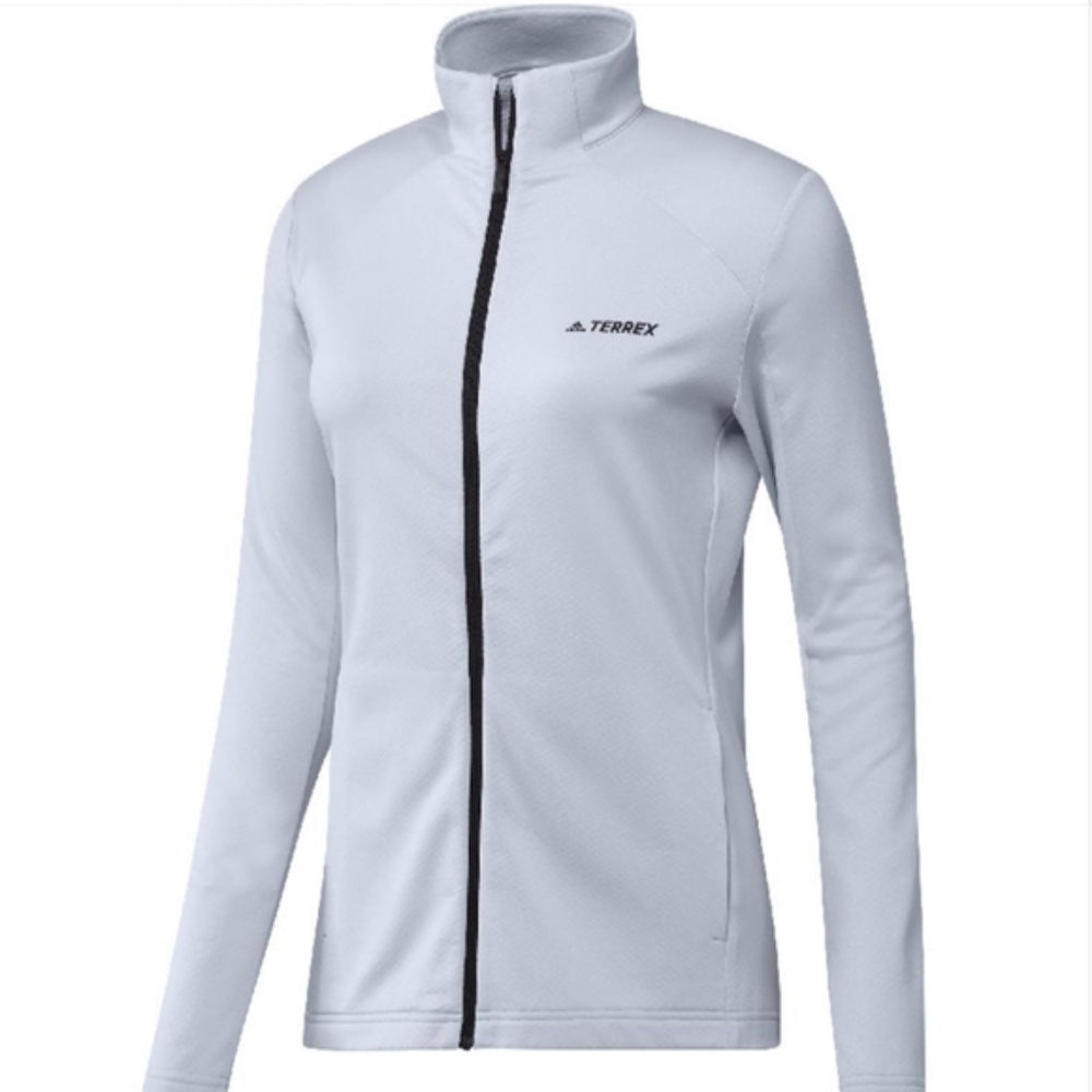 Adidas Terrex Full Zip Light Women's Performance Jacket -Light Blue/grey LARGE